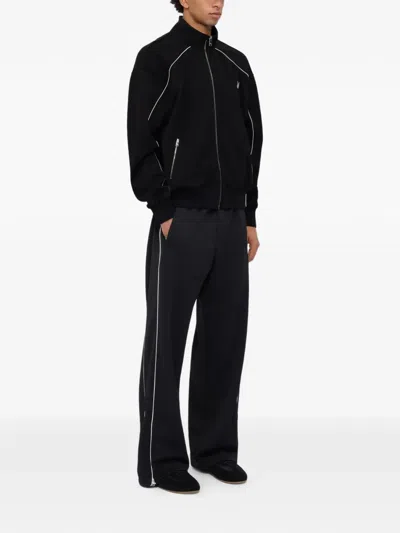 Msgm Zip-up Sweatshirt In Black