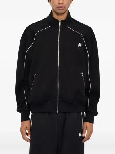 Msgm Zip-up Sweatshirt In Black