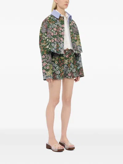Msgm Garden Gobeline Shorts In Multi