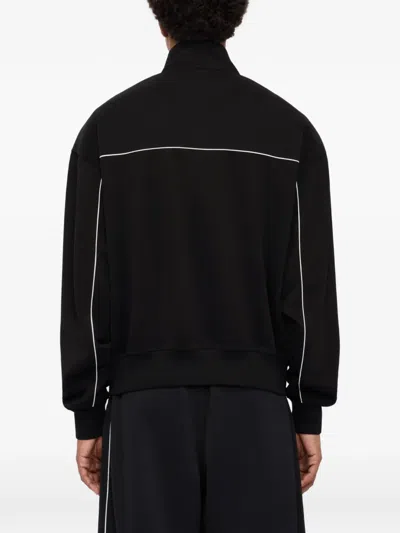 Msgm Zip-up Sweatshirt In Black