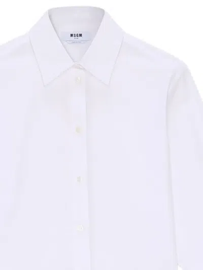 Msgm Collared Shirt In White