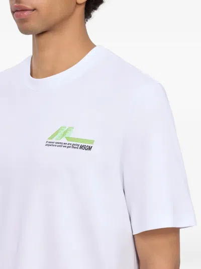 Msgm Crew-neck T-shirt In White