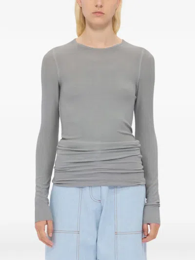Msgm Long-sleeve Top In Gray