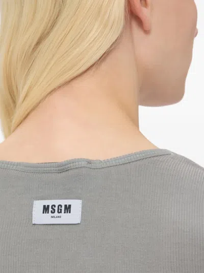 Msgm Long-sleeve Top In Gray
