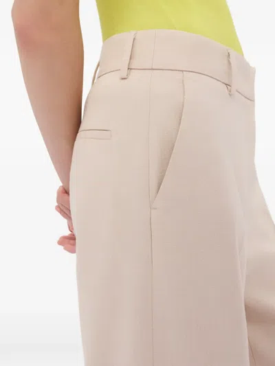 Msgm Wide Leg Trousers In Beige Cotton In Neutral