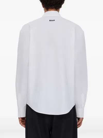 Msgm Cat-print Shirt In White