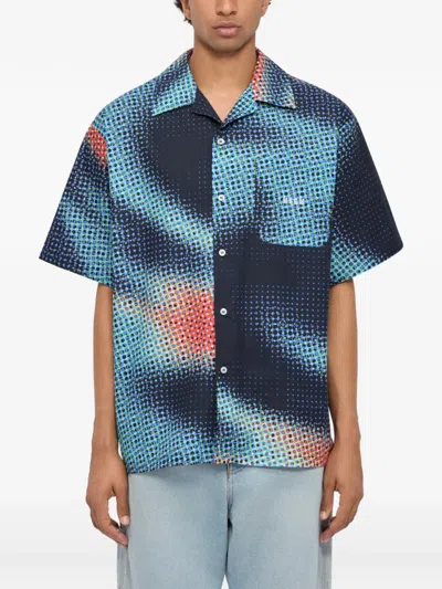 Msgm Point-effect Pocket Shirt In Blue