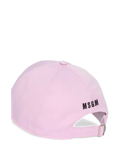Msgm Logo-detail Baseball Cap In Pink