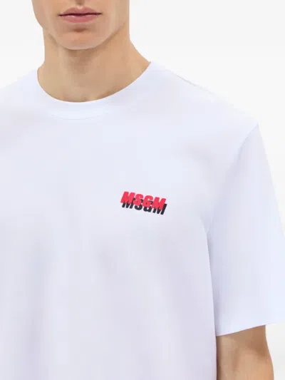 Msgm Logo-print T-shirt In White
