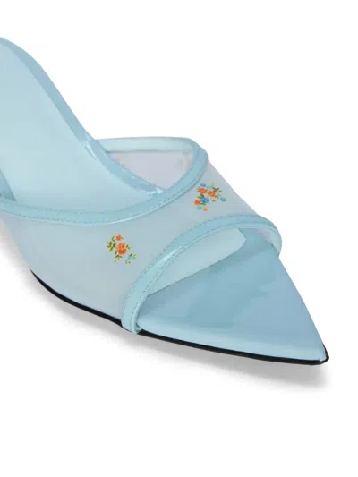 Msgm Floral-print Sandals In Blue