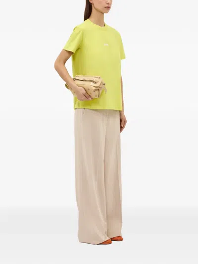 Msgm Logo-detail T-shirt In Green