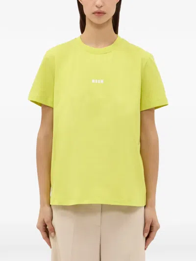 Msgm Logo-detail T-shirt In Green