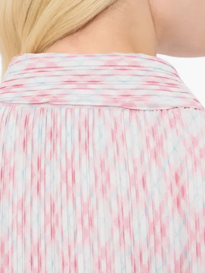 Msgm Patterned Pleated Shirt In Pink