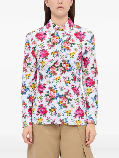 Msgm Floral-pattern Shirt In Multi