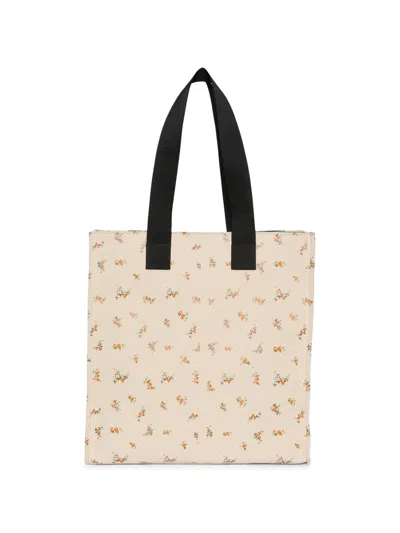Msgm Floral-pattern Tote Bag In Neutral