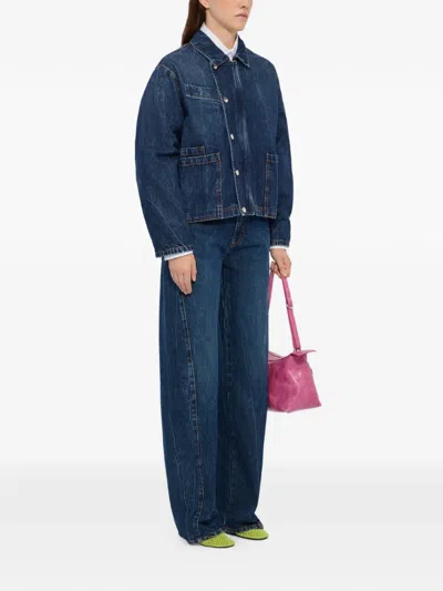 Msgm Patch-pocket Denim Jacket In Blue