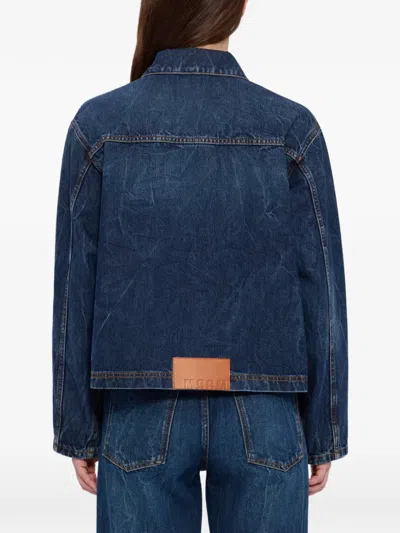 Msgm Patch-pocket Denim Jacket In Blue