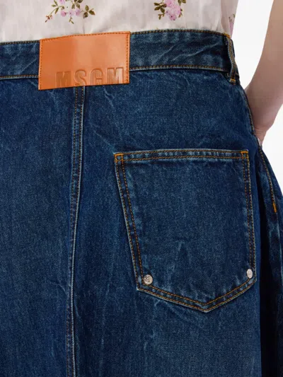 Msgm A-line Midi Skirt In Blue