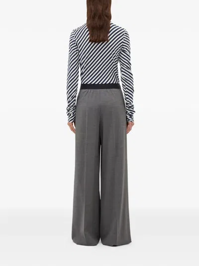 Msgm Logo-print Trousers In Gray