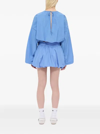 Msgm Crew-neck Blouse In Blue