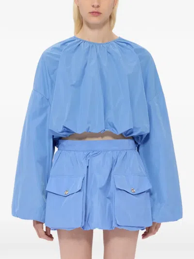 Msgm Crew-neck Blouse In Blue