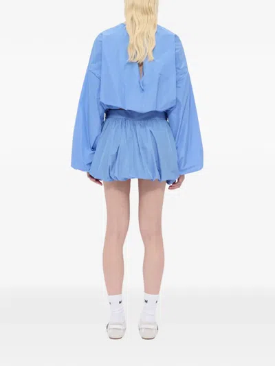 Msgm Flap-pocket Mini Skirt In Blue