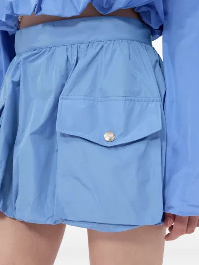 Msgm Flap-pocket Mini Skirt In Blue