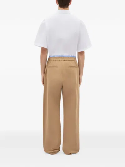 Msgm Elasticated-waist Trousers In Brown