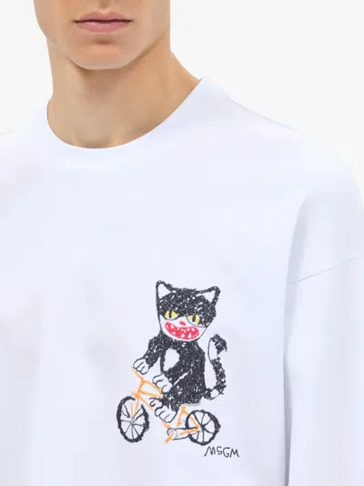 Msgm Graphic-print T-shirt In White