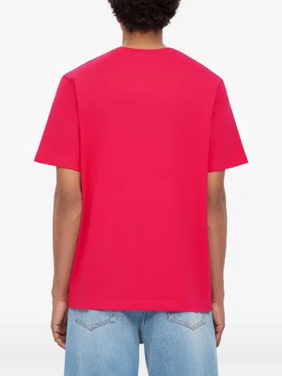 Msgm Embroidered-logo T-shirt In Pink