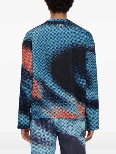 Msgm Dot-print Long-sleeve T-shirt In Brown