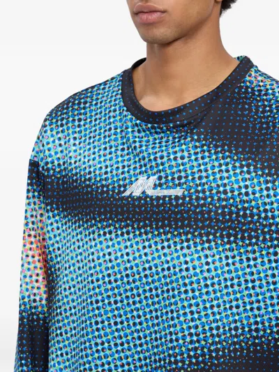 Msgm Dot-print Long-sleeve T-shirt In Brown