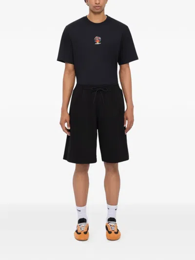Msgm Drawstring Logo-detail Shorts In Black