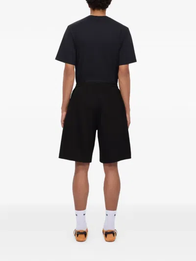 Msgm Drawstring Logo-detail Shorts In Black