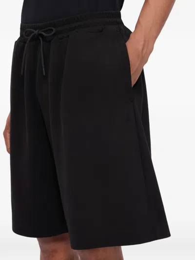 Msgm Drawstring Logo-detail Shorts In Black
