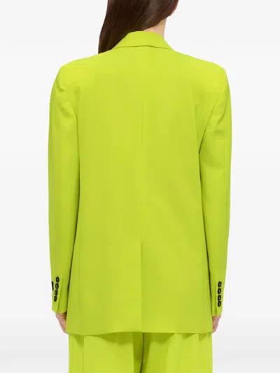 Msgm Buttoned Double-breasted Blazer In Yellow