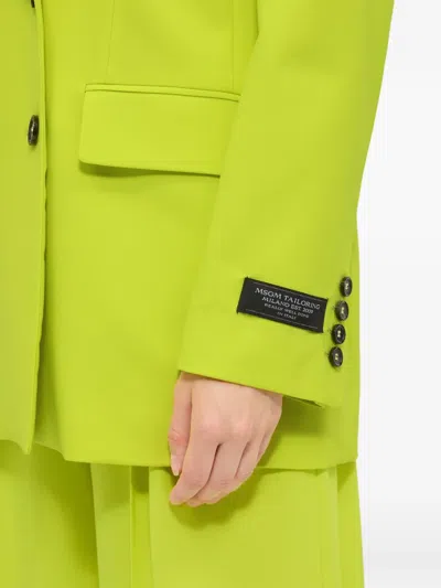 Msgm Buttoned Double-breasted Blazer In Yellow
