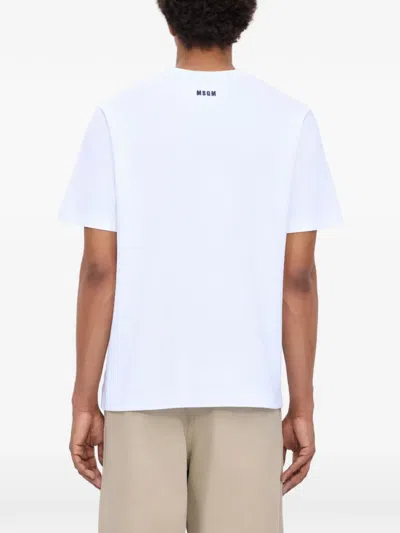 Msgm Graphic-print T-shirt In Blue