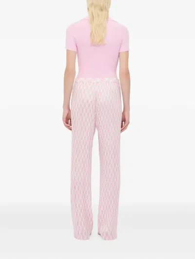 Msgm Pleated Checked Trousers In Pink