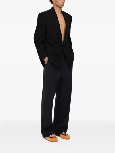 Msgm Shawl-lapel Jacket In Black