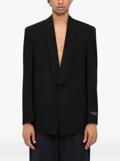 Msgm Shawl-lapel Jacket In Black