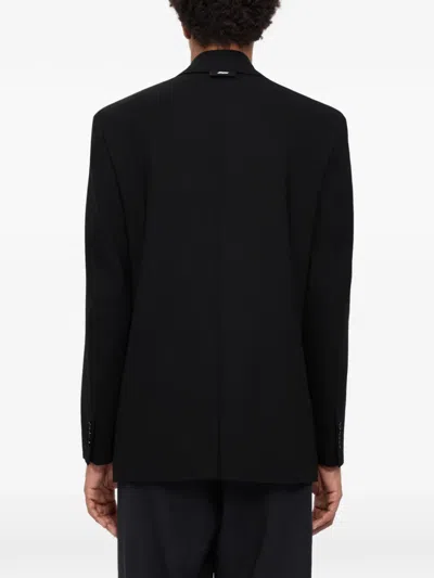 Msgm Shawl-lapel Jacket In Black