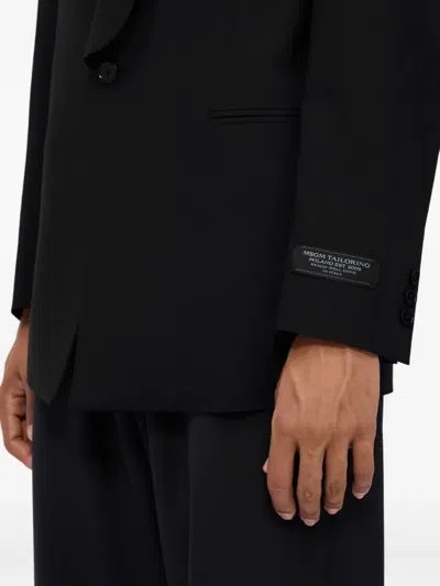 Msgm Shawl-lapel Jacket In Black