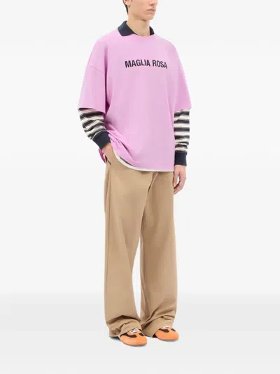 Msgm Printed Short-sleeve T-shirt In Pink
