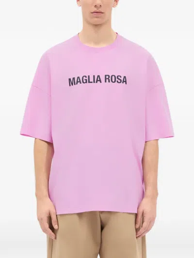 Msgm Printed Short-sleeve T-shirt In Pink