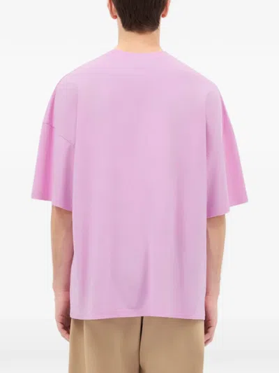 Msgm Printed Short-sleeve T-shirt In Pink