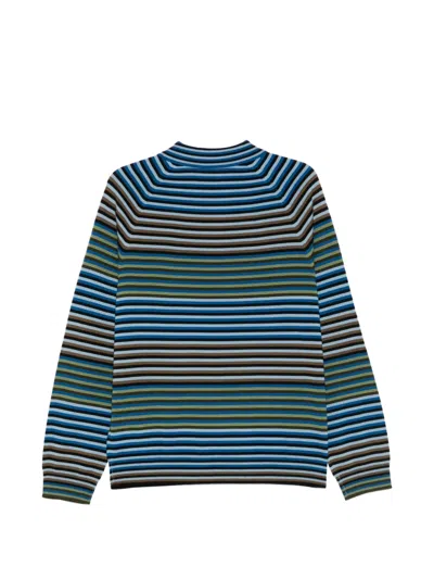 Ps By Paul Smith Ps Paul Smith Stripe Merino Wool Crewneck Sweater In Blue