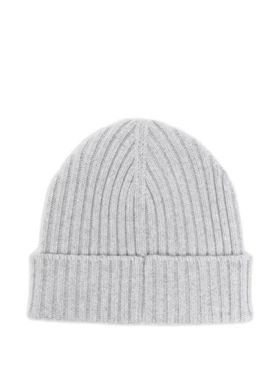 Givenchy Beanie Ribbed Texture Turn Up Brim Design In Gray