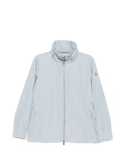 Moncler Enette Hooded Short Parka Jacket In Blue