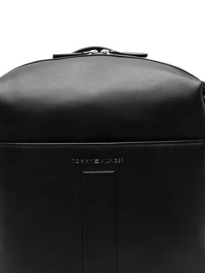 Tommy Hilfiger Embossed-logo Backpack In Black